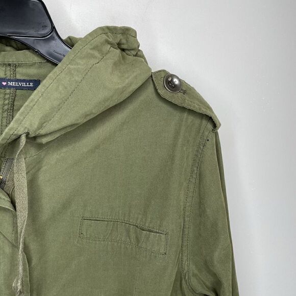 BRANDY MELVILLE Womens Olive Green Hooded Full-Zip Jacket One Size OS - Picture 2 of 9